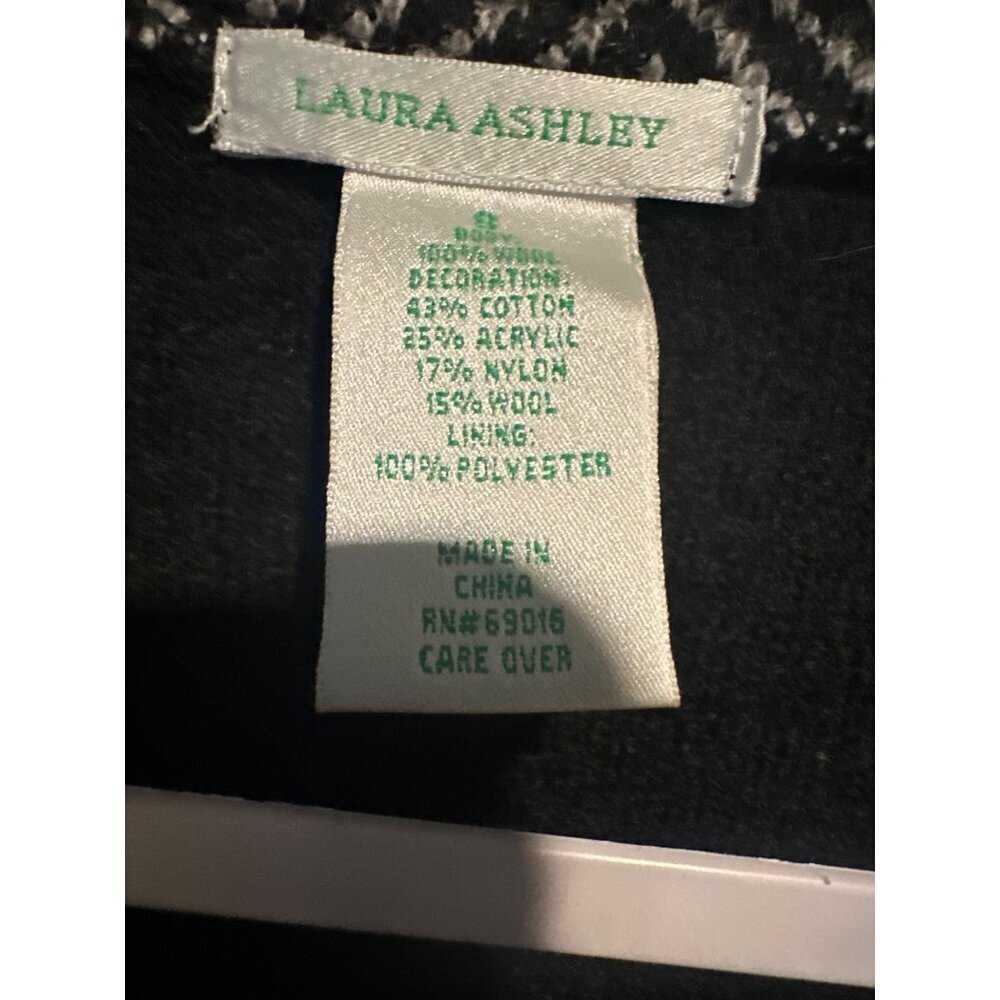 Laura Ashley Women’s S Black Wool Blend Jacket Classic Old Money Academia Preppy - Picture 2 of 6